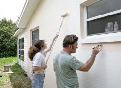 Exterior painting home improvement project