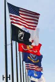 military and POW/MIA flags