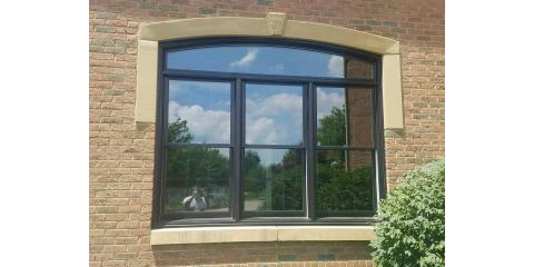 Andersen 400 Series Tilt-Wash Double Hung-Triple with Arch Transom and Black Exterior
