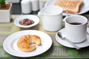 Hotel breakfast.