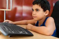 Child using internet